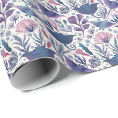 Wasserfarbenstacheln und Algen Geschenkpapier (Rolleneckpunkt)