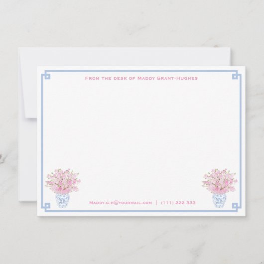 Wasserfarbenstationierung mit Namen | vom Schreibt Mitteilungskarte (Vorderseite)