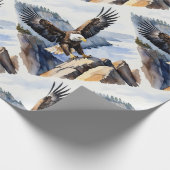 Wasserfarbenstil Adler Flying Cliff Geschenkpapier (Ecke)