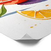 Wasserfarbenstil Citrus Vignette Poster (Ecke)