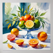 Wasserfarbenstil Citrus Vignette Poster (Vorne)