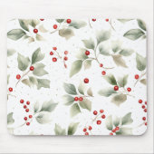 Wasserfarbenstil von Holly und Berries Mousepad (Vorne)