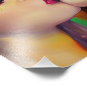 Wasserfarbenstolz Zwei Frauen teilen Kuss Fotodruck (Ecke)