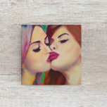 Wasserfarbenstolz Zwei Frauen teilen Kuss Leinwanddruck<br><div class="desc">Pride art. Zwei Girls Küssen Aquarellkunst. LGBTQ Liebe Art.</div>