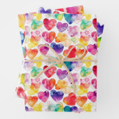 Wasserfarbenstrahlherz Geschenkpapier Set (Beispiel)