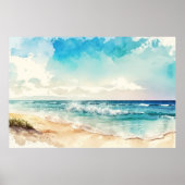 Wasserfarbenstrand Landschaft Poster (Vorne)