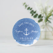 Wasserfarbenstrand Save the Date Hochzeit (Stehend Vorderseite)