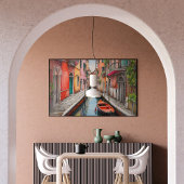 Wasserfarbenstraße in Venedig Landschaft Poster