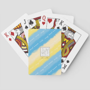 Wasserfarbenstreifen Sommerkalligrafie Spielkarten