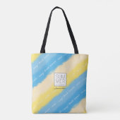 Wasserfarbenstreifen Sommerkalligrafie Tasche (Rückseite)