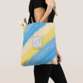 Wasserfarbenstreifen Sommerkalligrafie Tasche (Von Nahem)