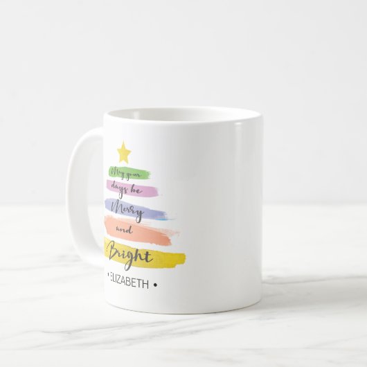 Wasserfarbenstriche, Abstrakter Weihnachtsbaum, St Kaffeetasse (Vorderseite Links)