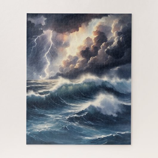 Wasserfarbensturm auf See Puzzle (Vertikal)