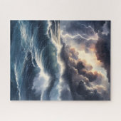 Wasserfarbensturm auf See Puzzle (Horizontal)
