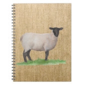 Wasserfarbensuffolk Sheep Notizblock (Vorderseite)