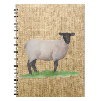 Wasserfarbensuffolk Sheep Notizblock