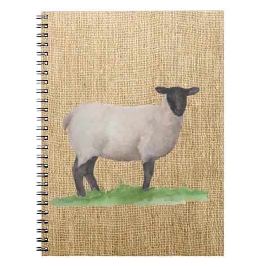 Wasserfarbensuffolk Sheep Notizblock (Vorderseite)