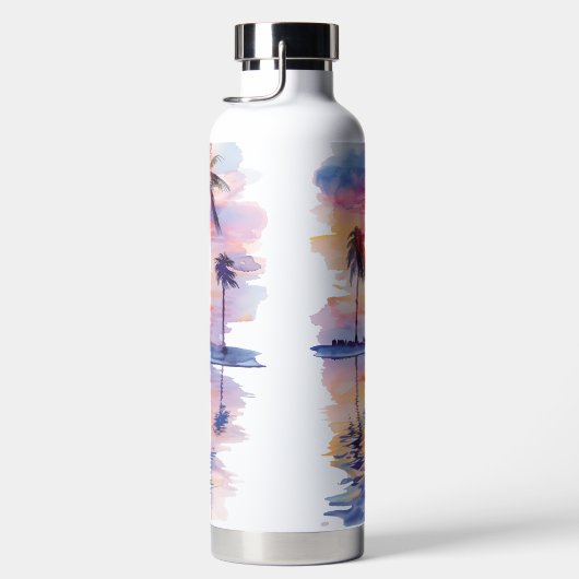 WASSERFARBENSUNSET AM TROPISCHEN STRAND AM OZEEN TRINKFLASCHE (Rechts)
