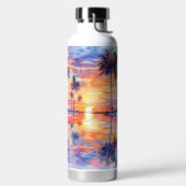 WASSERFARBENSUNSET AM TROPISCHEN STRAND AM OZEEN TRINKFLASCHE (links)