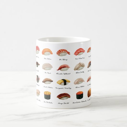 Wasserfarbensushi-Diagramm Kaffeetasse (Mittel)