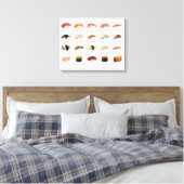 Wasserfarbensushi-Diagramm Leinwanddruck (Insitu (Schlafzimmer))