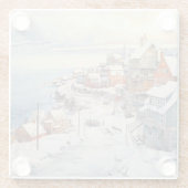 WASSERFARBENSZENE IM WINTERSEASIDE-DORF GLASUNTERSETZER (Rückseite)