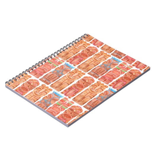 Wasserfarbentiki hawaii totem nahtloses Muster Notizblock (Linke Seite)