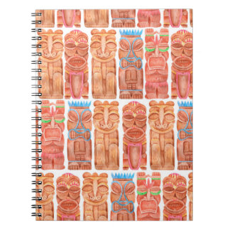 Wasserfarbentiki hawaii totem nahtloses Muster Notizblock