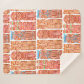 Wasserfarbentiki hawaii totem nahtloses Muster Sherpadecke (Vorderseite (Horizontal))