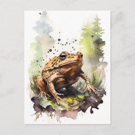 Wasserfarbentoad durchkämmt die Wiese Postkarte