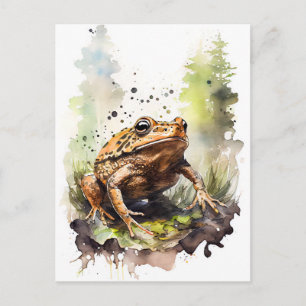 Wasserfarbentoad durchkämmt die Wiese Postkarte