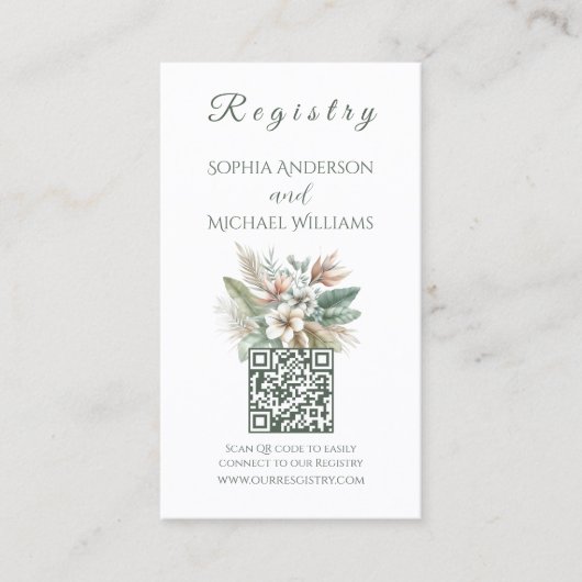 Wasserfarbentropische Elegance - Registry-Honeymoo Visitenkarte (Vorderseite)