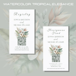 Wasserfarbentropische Elegance - Registry-Honeymoo Visitenkarte