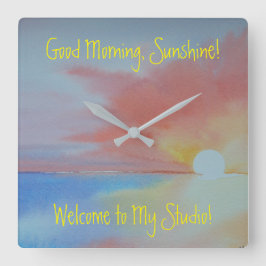 Wasserfarbenuhr Quadratische Wanduhr