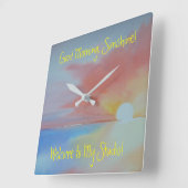 Wasserfarbenuhr Quadratische Wanduhr (Winkel)