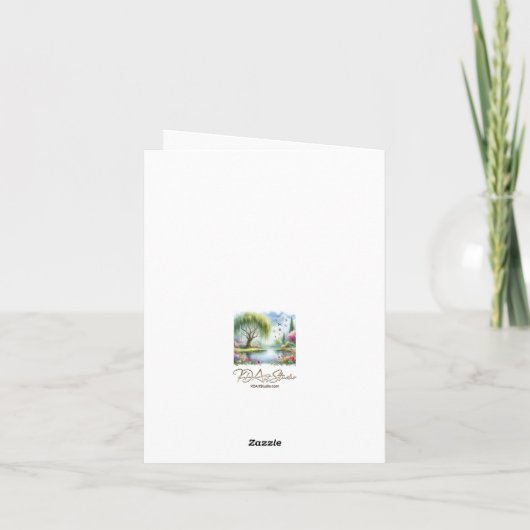 Wasserfarbenumgebung dank Karte (Rückseite)