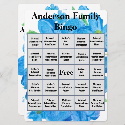 Wasserfarbenvergessenen-Me-Not-Blume (Vorne/Hinten)