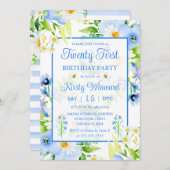 Wasserfarbenvergessenheit-Me-Nots & Daisies 21. Ge Einladung (Vorne/Hinten)