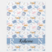 Wasserfarbenversorgung | Dr. Medical Collage Blue Fleecedecke (Vorderseite)