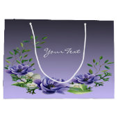 Wasserfarbenviolette Blumen Geschenktasche Große Geschenktüte (Rückseite)
