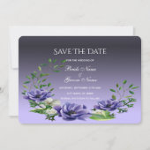 Wasserfarbenviolette Blumen Save the Date Karte (Vorderseite)