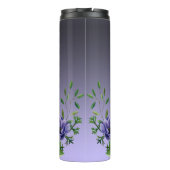 Wasserfarbenviolette Blumen Thermal Tumbler Thermosbecher (Rückseite)