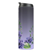 Wasserfarbenviolette Blumen Thermal Tumbler Thermosbecher (Nach rechts gedreht)
