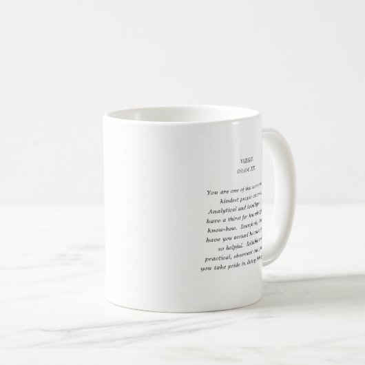 Wasserfarbenvirgo Astrologie Zodiac-Zeichen | Mono Kaffeetasse (VorderseiteRechts)