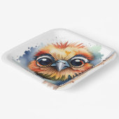 Wasserfarbenvogel an der Wand Pappteller (Gewinkelt)