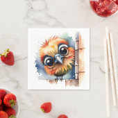 Wasserfarbenvogel an der Wand Serviette (Beispiel)