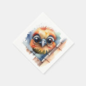 Wasserfarbenvogel an der Wand Serviette (Ecke)