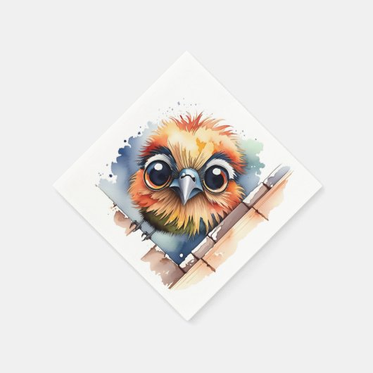 Wasserfarbenvogel an der Wand Serviette (Ecke)