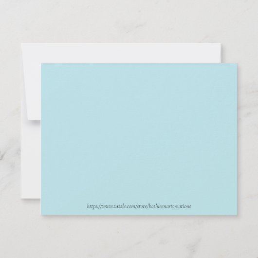 Wasserfarbenvogel auf einer Grußkarte einer Verzwe Dankeskarte (Rückseite)