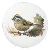 Wasserfarbenvogel auf einer Kiefernzweigung Keramikknauf (Vorderseite)